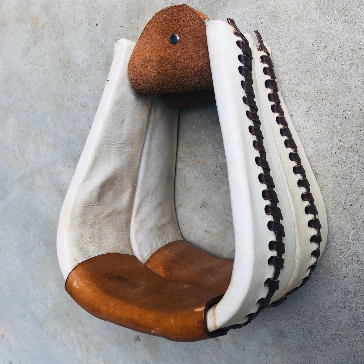 Roper Stirrups Rawhide With Leather Lacing