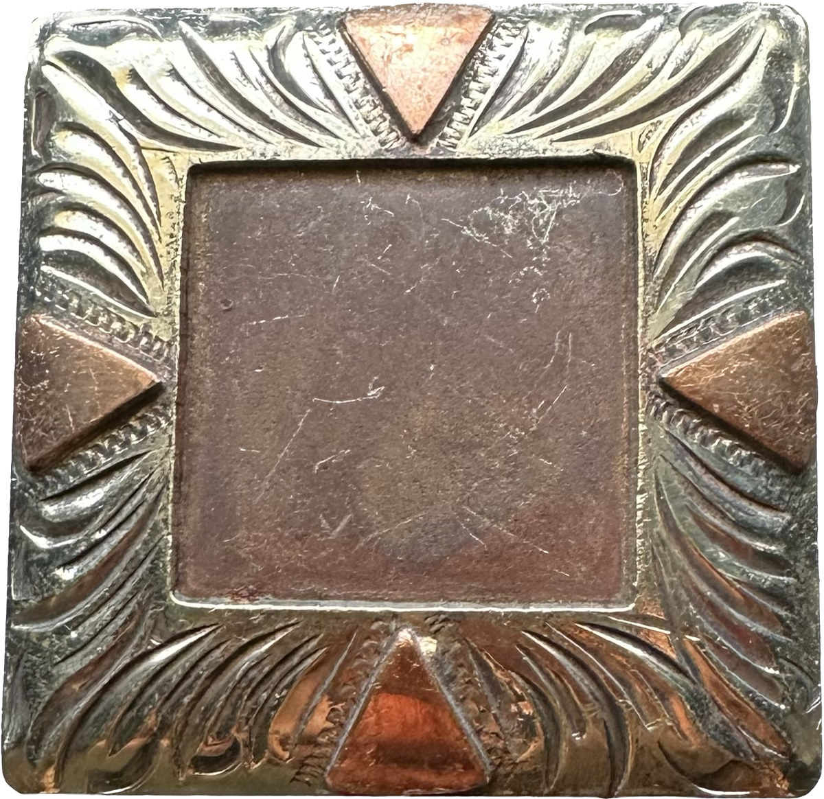 Concho Antique Square Gs Border With Copper Triangles