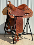Jim Taylor Platinum Bob Loomis Reining Saddle with a 15- inch Suede Seat