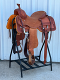 Stuart Rybak CowHorse Saddle with a 15- inch Rough Out Seat in Light Oil Finish