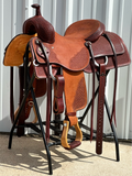 Robert Teskey CowHorse Saddle with a 16- inch Rough Out Seat